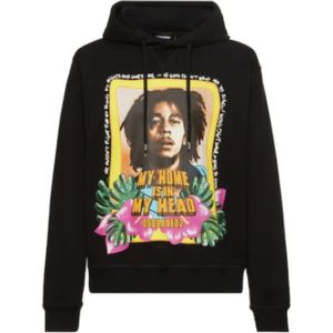 Dsquared2, Heren, Sweatshirts & Hoodies, Zwart, Maat: 2XL Katoen,