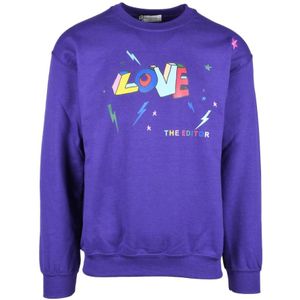 The Editor, Heren, Sweatshirts & Hoodies, Paars, Maat: S Katoen,