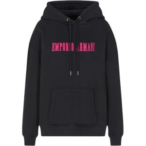 Emporio Armani, Dames, Sweatshirts & Hoodies, Zwart, Maat: M Jersey,