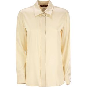 Max Mara Studio, Dames, Blouses & Shirts, Beige, Maat: XL Zijde,