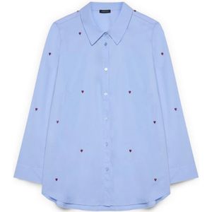 Fiorella Rubino, Dames, Blouses & Shirts, Blauw, Maat: XL Katoen,