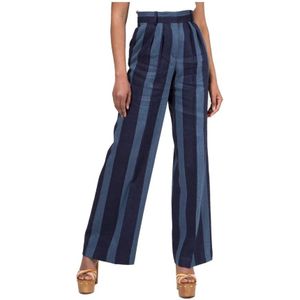 Tommy Hilfiger, Dames, Broeken, Blauw, Maat: M Katoen,