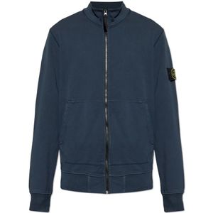 Stone Island, Heren, Sweatshirts & Hoodies, Blauw, Maat: XL Katoen,