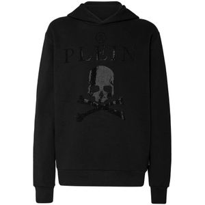 Philipp Plein, unisex, Sweatshirts & Hoodies, Zwart, Maat: 2XL Katoen,