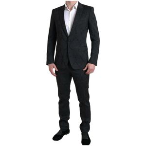 Dolce & Gabbana, Heren, Pakken, Zwart, Maat: M Zijde,