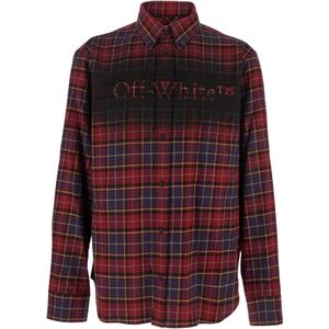 Off White, Heren, Overhemden, Rood, Maat: XL Wol,