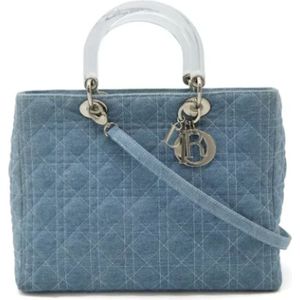 Dior Vintage, Dames, Pre-owned, Blauw, Maat: ONE Size Denim,
