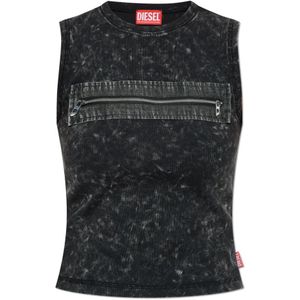 Diesel - T-Arted - Tanktop - Zwart - Grijs - Katoen - Elastaan