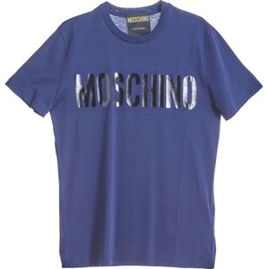 Moschino, Heren, Tops, Blauw, Maat: S Katoen,