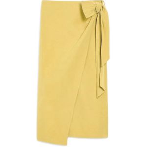 Max Mara, Dames, Rokken, Geel, Maat: L Linnen,