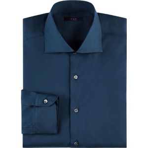 Fay, Heren, Overhemden, Blauw, Maat: S Katoen,