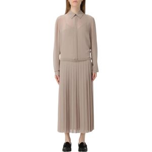Ami Paris, Dames, Jurken, Beige, Maat: 2XS Poliester,