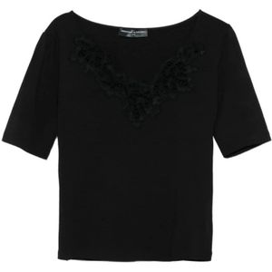 Ermanno Scervino, Dames, Tops, Zwart, Maat: XS Viscose,