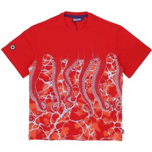 Octopus, Heren, Tops, Rood, Maat: S Katoen,