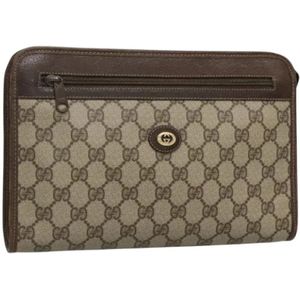 Gucci Vintage, Dames, Pre-owned, Beige, Maat: ONE Size Leer,