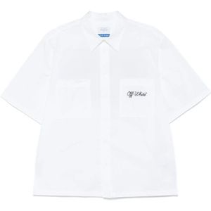 Off White, Heren, Overhemden, Wit, Maat: S
