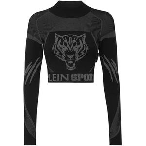 Plein Sport, Dames, Truien, Zwart, Maat: M Viscose,