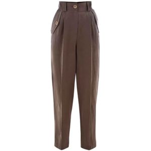 Kocca, Dames, Broeken, Bruin, Maat: S Linnen,