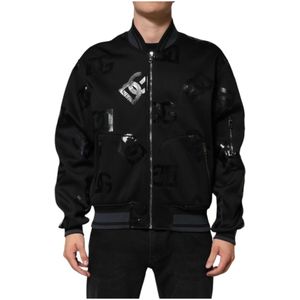 Dolce & Gabbana, Heren, Jassen, Zwart, Maat: 2XL Wol,
