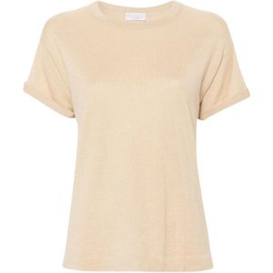 Brunello Cucinelli, Dames, Tops, Beige, Maat: M Kasjmier,
