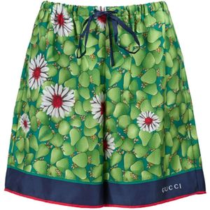 Gucci, Dames, Korte broeken, Groen, Maat: XS Zijde,