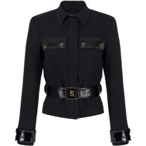 Elisabetta Franchi, Dames, Jassen, Zwart, Maat: XL