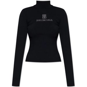 Balenciaga, Dames, Truien, Zwart, Maat: XS Viscose,