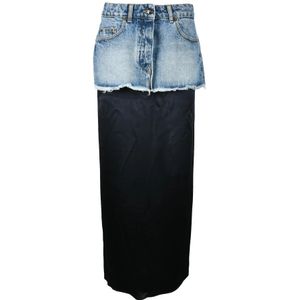 Semicouture, Dames, Rokken, Blauw, Maat: W26 Katoen,