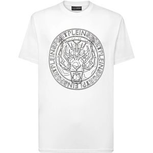 Plein Sport, Heren, Tops, Wit, Maat: 2XL Katoen,