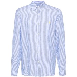 Polo Ralph Lauren, Heren, Overhemden, Blauw, Maat: XL Linnen,