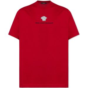 Versace, Heren, Tops, Rood, Maat: S Katoen,