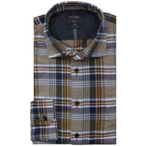 Olymp, Heren, Overhemden, Groen, Maat: L Poliester,