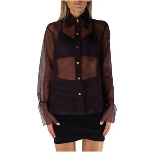 Elisabetta Franchi, Dames, Blouses & Shirts, Rood, Maat: XS Zijde,