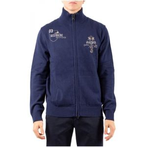 La Martina, Heren, Truien, Blauw, Maat: L Katoen,