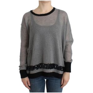 Costume National, Dames, Truien, Grijs, Maat: L Wol,