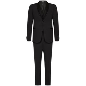 Emporio Armani, Heren, Pakken, Zwart, Maat: XL Wol,