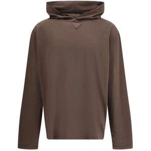 Prada, Heren, Sweatshirts & Hoodies, Bruin, Maat: M Katoen,