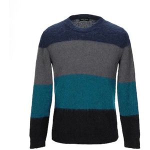 Roberto Collina, Heren, Truien, Blauw, Maat: XL Wol,