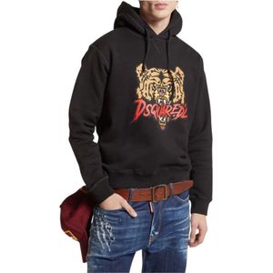 Dsquared2, Heren, Sweatshirts & Hoodies, Bruin, Maat: L Katoen,