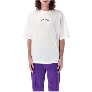 Palm Angels, Heren, Tops, Wit, Maat: S Katoen,