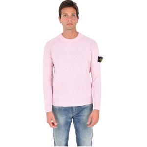 Stone Island, Heren, Truien, Roze, Maat: XL Wol,