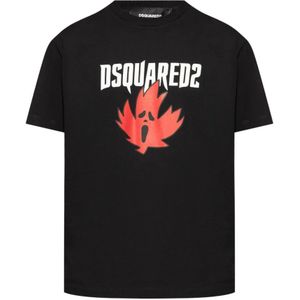 Dsquared2, Heren, Tops, Zwart, Maat: 2XL Katoen,