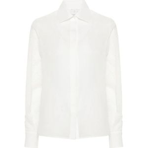 Eleventy, Dames, Blouses & Shirts, Wit, Maat: S Katoen,