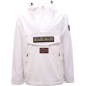 Napapijri, Heren, Jassen, Wit, Maat: XS Zijde,