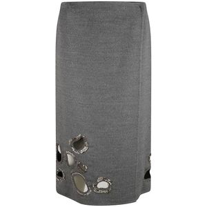 Fabiana Filippi, Dames, Rokken, Grijs, Maat: S Wol,