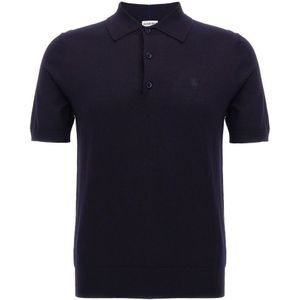 Burberry, Heren, Tops, Blauw, Maat: S Wol,