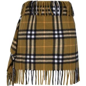 Burberry, Dames, Rokken, Groen, Maat: M Wol,