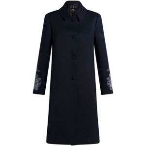 Etro, Dames, Mantels, Blauw, Maat: S Wol,
