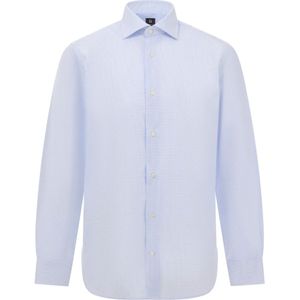 Boggi Milano - Overhemd - Blauw - Slim Fit - Katoen - Windsor-boord