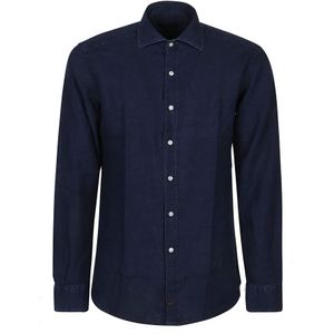 Fay, Heren, Overhemden, Blauw, Maat: XL Katoen,